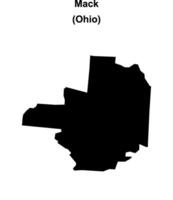 Mack, Ohio blank outline map vector