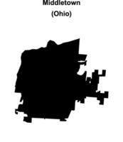 Middletown, Ohio blank outline map vector