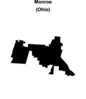 Monroe, Ohio blank outline map vector