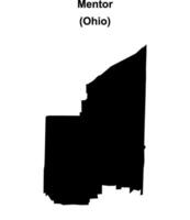 Mentor, Ohio blank outline map vector