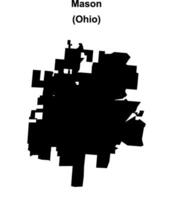 Mason, Ohio blank outline map vector