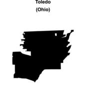 Toledo, Ohio blank outline map vector