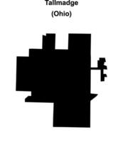 Tallmadge, Ohio blank outline map vector