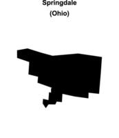 Springdale, Ohio blank outline map vector