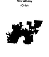 New Albany, Ohio blank outline map vector