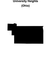 University Heights, Ohio blank outline map vector