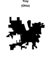 Troy, Ohio blank outline map vector