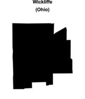 Wickliffe, Ohio blank outline map vector