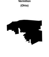 Vermilion, Ohio blank outline map vector