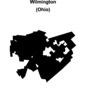 Wilmington, Ohio blank outline map vector