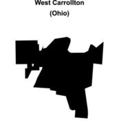 West Carrollton, Ohio blank outline map vector