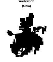 Wadsworth, Ohio blank outline map vector