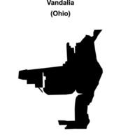 Vandalia, Ohio blank outline map vector