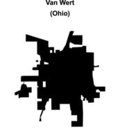 Van Wert, Ohio blank outline map vector