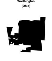 Worthington, Ohio blank outline map vector