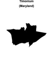 Timonium, Maryland blank outline map vector