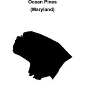Ocean Pines, Maryland blank outline map vector
