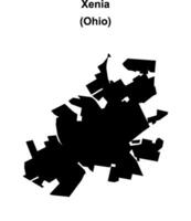 Xenia, Ohio blank outline map vector