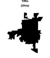 Tiffin, Ohio blank outline map vector