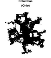 Columbus, Ohio blank outline map vector