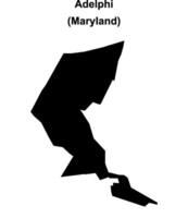 Adelphi, Maryland blank outline map vector