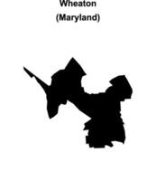 Wheaton, Maryland blank outline map vector