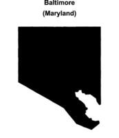 Baltimore, Maryland blank outline map vector