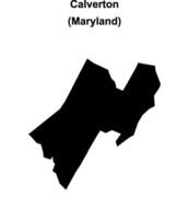 Calverton, Maryland blank outline map vector