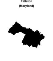 Fallston, Maryland blank outline map vector