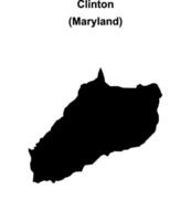 Clinton, Maryland blank outline map vector