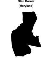 Glen Burnie, Maryland blank outline map vector
