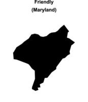 Friendly, Maryland blank outline map vector