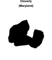 Cloverly, Maryland blank outline map vector