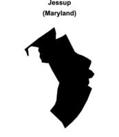 Jessup, Maryland blank outline map vector
