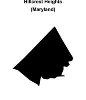 Hillcrest Heights, Maryland blank outline map vector