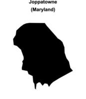 Joppatowne, Maryland blank outline map vector