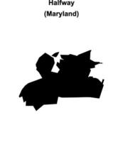 Halfway, Maryland blank outline map vector