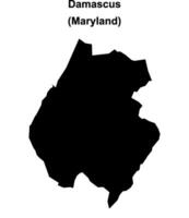 Damascus, Maryland blank outline map vector