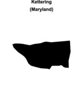 Kettering, Maryland blank outline map vector