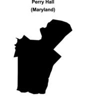 Perry Hall, Maryland blank outline map vector