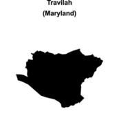Travilah, Maryland blank outline map vector