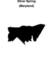 Silver Spring, Maryland blank outline map vector