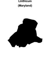 Linthicum, Maryland blank outline map vector