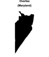 Overlea, Maryland blank outline map vector