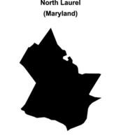 North Laurel, Maryland blank outline map vector