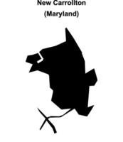 New Carrollton, Maryland blank outline map vector