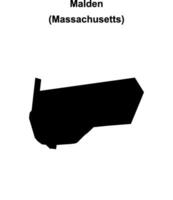 Malden, Massachusetts blank outline map vector