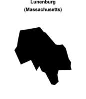Lunenburg, Massachusetts blank outline map vector