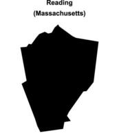 Reading, Massachusetts blank outline map vector