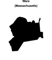 Ware, Massachusetts blank outline map vector